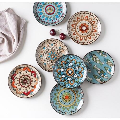 6-inch plate ceramic tableware small plate vegetable plate household dessert plate cake tea dish bone plate