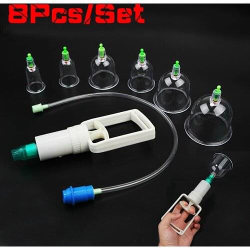 8Pcs/Set Medical Jar Vacuum Cupping Cans Cellulite Suction Cup Suction Cups Body Therapy Massage Cans Anti Cellulite Health Care
