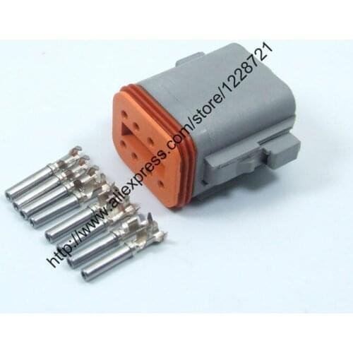 8 Way Plug Connector Kit DT06-8S 8 Pins Male Wire Connector Kit Complete With Wedgelocks&Crimping Terminal for MSD Crane