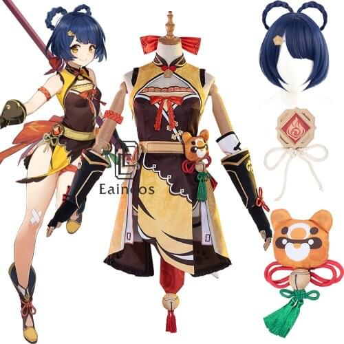 Anime Genshin Impact Xiangling Cosplay Costume Game Suit Lovely Uniform Full Set Halloween Costumes For Women Girls Custom Made