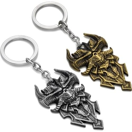 Game Cosplay Jewelry Diablo III 3 Logo Metal Keychain Blizzard Key Chains Reaper of Souls Expansion Vintage Key Ring