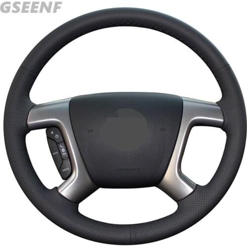 Car Steering Wheel Cover For Chevrolet Captiva 2014-2007 Silverado GMC Sierra Black Hand-stitched Comfortable Artificial Leather