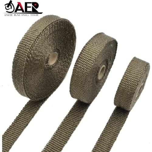 JAER Universal 5M 10M 15M Motorcycle Incombustible Turbo Manifold Heat Exhaust Thermal Wrap Tape Stainless Ties
