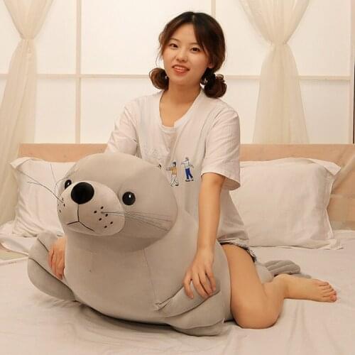 2020 cute sea animal seal doll giant simulation sea lion toy soft pillow birthday gift deco 43inch 110cm DY50782