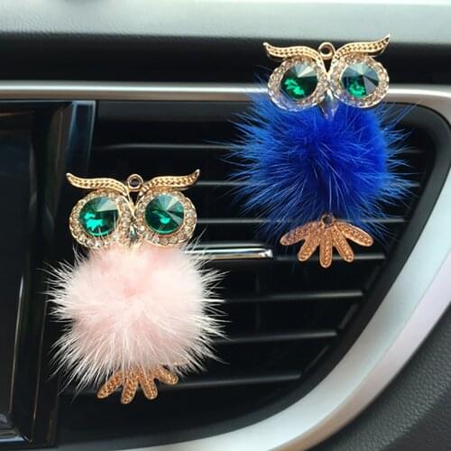 Kongyide Car Air Freshener Car Vent Perfume Diffuser Diamond Owl Car Air Freshener Clip Scent Aroma Car Accessories Decoration