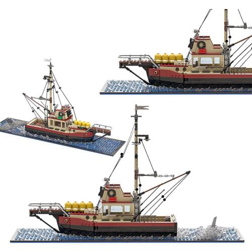 MOC Sea Vehicles Bricks Ship Series Building Blocks Fishing Boat Model DIY Assembly Toys For Adult Childrens Kids Birthday Gifts