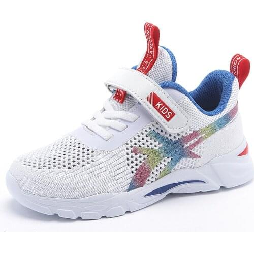 Boys' sneakers new spring and summer cut out breathable mesh middle school boys' single mesh shoes