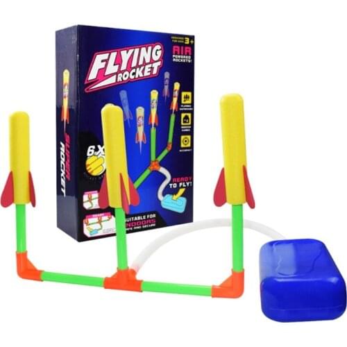 Flying Rocket Simulation Rocket Launching with Air Pump & Launching Pipe Outdoor Beach Sport Play Soft Foam Injury-Free A2UB