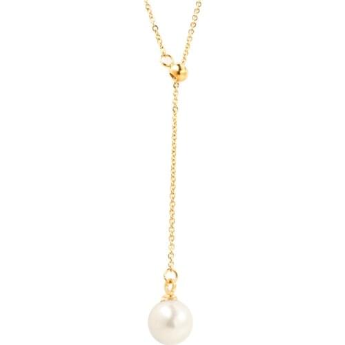 MSX Fashion Pearl Long Necklace for Women Wedding Jewelry Luxury Rose Gold Color Women Female Fashion Pearl Necklace & Pendants