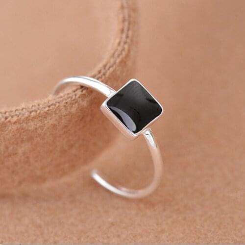 Fashion Real Square Rings for Women Statement Jewelry Finger Crown Ring Jewelry anillos