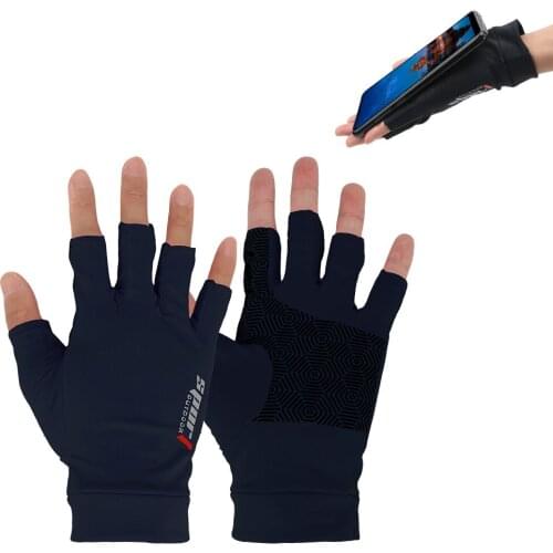 Motorcycle Cycling Gloves Touch Screen Gloves Ice Silk Summer Thin Protective Gear Breathable Anti-skid Half Finger