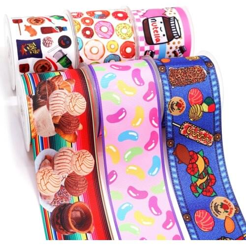 Cartoon Grosgrain/Satin Food Ribbon Cartoons Printed Ribbon For Crafts Decoration Bow 10Yards 49288