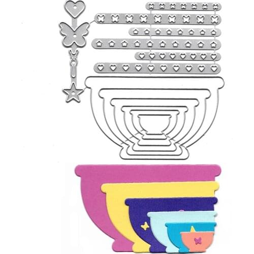 Bowls Set Metal Cutting Dies Stencil For Scrapbooking DIY Embossing Folders Fustelle Paper Card Making Album Decor Planner Dies