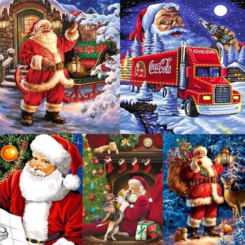 Christmas man Santa Claus Diamond Painting Diamond embroidery full round christmas landscape Diamond painting Santa Claus Kit