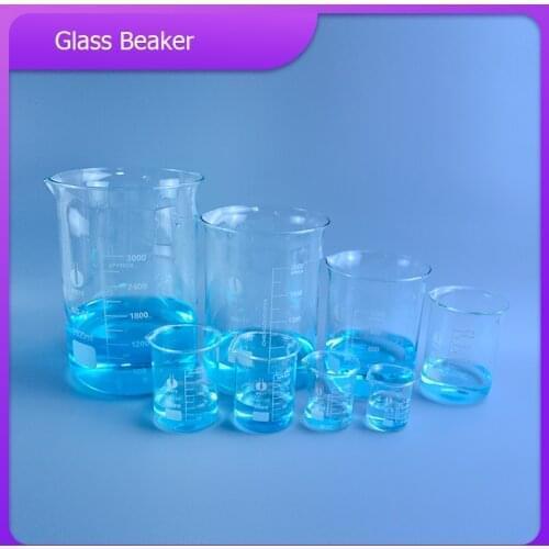 50/100/250/500/1000/3000ml Low Form Beaker Chemistry Laboratory Borosilicate Glass Transparent Beaker flask Thickened with spout