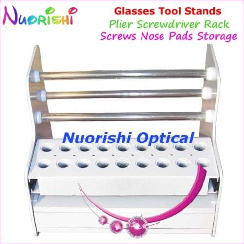 Plastic Glasses Repair Tool Plier Screwdriver Rack Stands Holder Accessories Screws Nose Pads Storage Case Box PS01 free shippin