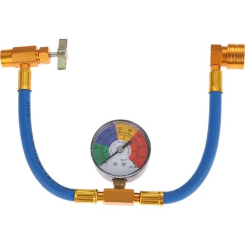 R134A U-Charging Hose Refrigerant Bottle Opener Thread 1/2" ACME Female+1/4" SAE Male+Cooling Pipe Connection Thread 1/4"