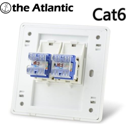 Cat6 Rj45 Wall Socket Internet CAT6 Outlet Data 1 2 3 4 Port Computer Socket RJ45 Internet Computer Jack White Plastic Panel