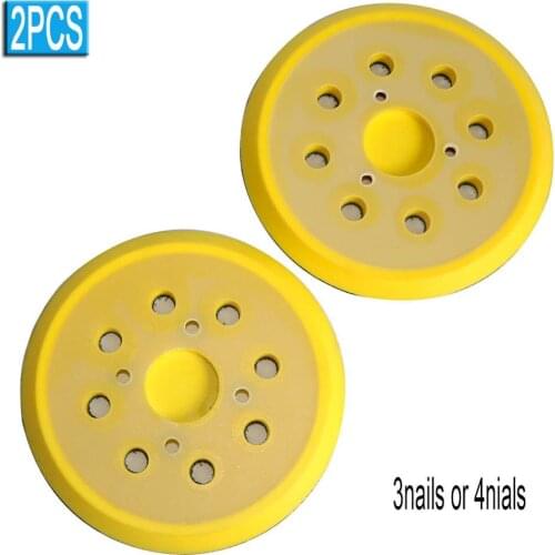 2PC 5 inch 125mm Sanding Backing Plate 4/3 Nails 8 Hole Sander Disc Pad fit Air Sander Angle Grinder Power Tool Accessory