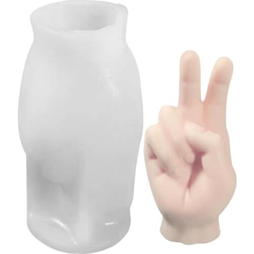 Silicone Gesture Candle Mold Finger Candle Mould Creative Gesture Perfume Candle Soap Mold Cake Decor