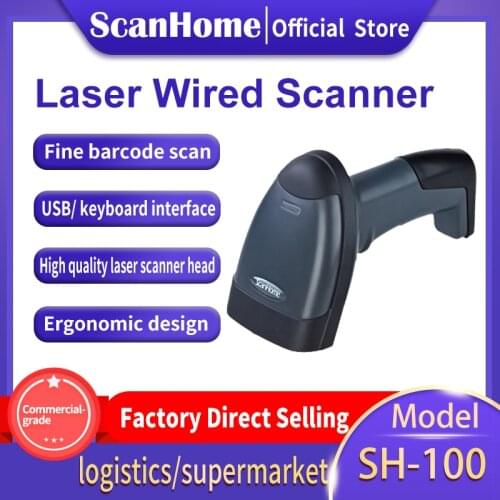ScanHome 1D laser Barcode Scanner Express Supermarket Reader USB platform laser barcode scanner SH-100
