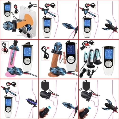 Urethral Dilator Catheter SM Electric Shock Glans Cup Anal Plug Vibrator Scrotum Sleeve E-Stim Ball Crusher Man Sex Medical Toys