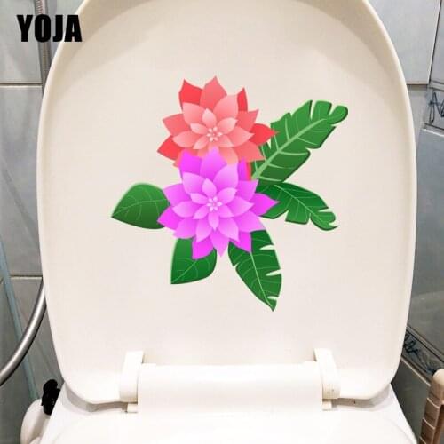 YOJA 21.9*21.8CM Flower Cartoon Home Decor Living Room Wall Decal WC Toilet Sticker T1-0516