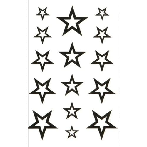 Women Easy Apply Removable Non Toxic Charming Fashion Cut Off Star Pattern DIY Body Art Waterproof Tattoo Sticker