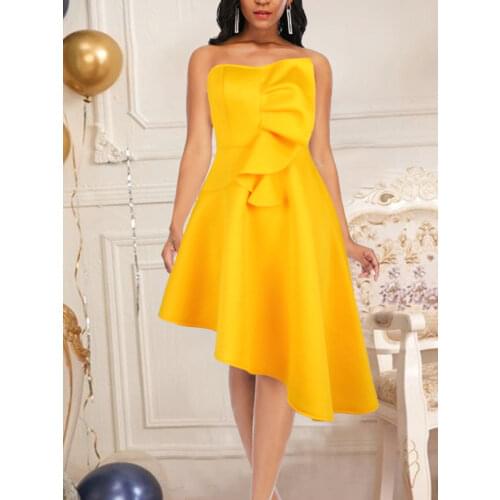 Women Summer Dresses Party Backless Ruffles Irregular Length Event Fit Birthday Occasion Celebrity New Prom African Female Robes