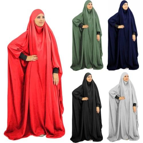 Eid Hooded Muslim Fashion Women Hijab Dress Prayer Garment Jilbab Abaya Long Khimar Ramadan Islamic Clothes Niqab Djellaba Femme