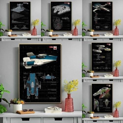 Stars-Wars Spaceship Wall Art Painting On Canvas Movie Posters Decoration for Living Room Prints Picture Wall Decor Cuadros Gift