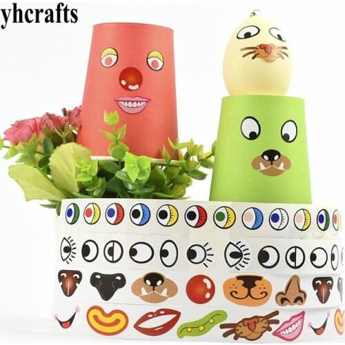 1 Roll(1000PCS)/LOT,Nose stickers in paper roll Craft material Eye nose mouth stickers DIY tools Kids diy toys Activity items