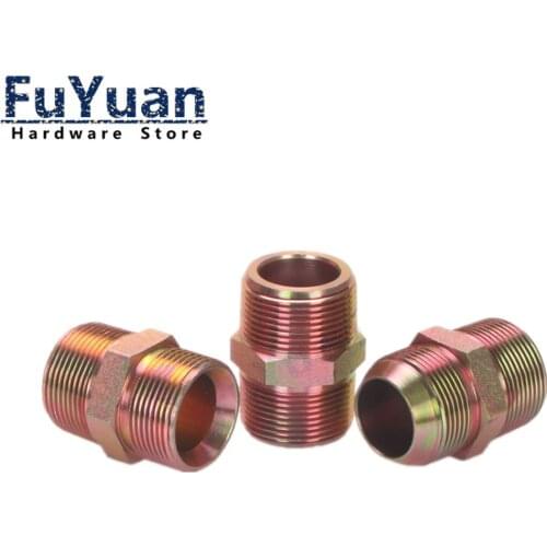 1PCS High pressure Tube fittings Hydraulic Transition Straight Through 1/8" 1/4" 3/8" 1/2" 3/4" BSP Oil Connector Accessories