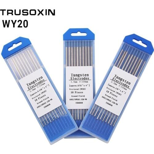 10pcs Blue Color Code 1.6/2.0/2.4/3.0/3.2/4.0MM * 150 Yttriated TIG Tungsten Electrode Head Needle/Rod for TIG Welding Machine