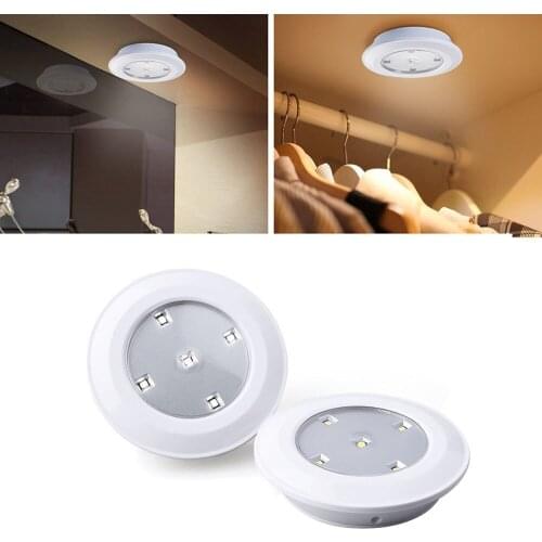 4.5V Wireless Motion Sensor LED Under Cabinet Light Battery Powered Wardrobe Closet Smart Puck Light Kitchen Cupboard Night Lamp