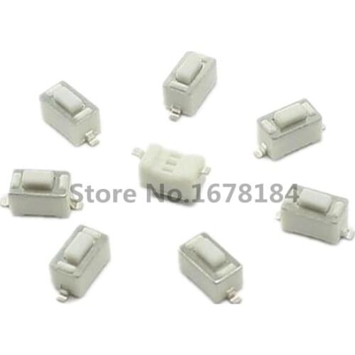 500PCS/LOT 3*6*5 mm 2pin SMD Tact Switch Push Button White Button Touch Micro Switch 3x6x5H