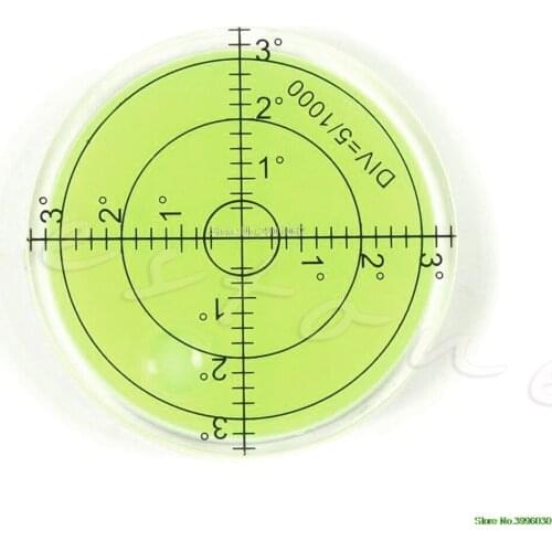 60mm*12mm PMMA Spirit Bubble Degree Mark Surface Level Round For Measuring Tool