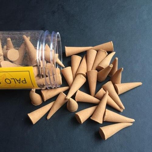 Natural PALO SANTO Thailand 60pcs Incense Cones Home Fragrance Temple Incense for Healty Room Sandalwood Bulk Home Gifts