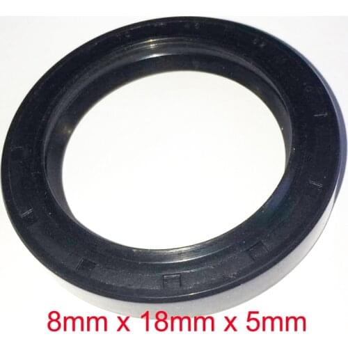 8mm x 18mm x 5mm NBR Nitrile Rubber Double Lip Oil Seal