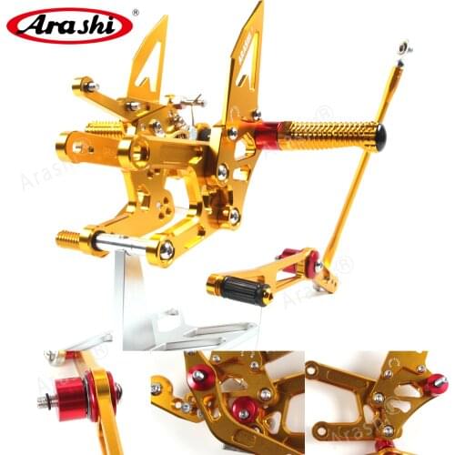 Arashi CNC Adjustable Footrest Foot Pegs For YAMAHA YZF R6 2006-2016 YZF-R6 2007 2008 2009 2010 2011 2012 2013 2014 2015 Gold