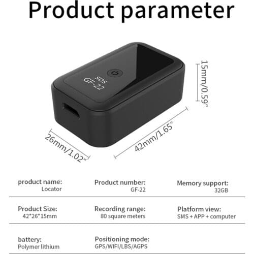 2021 New GF22 Car GPS Tracker Strong Magnetic Small Location Tracking Device Locator for Car Motorcycle Recording K92F