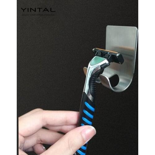 Men Shaving Shaver Shelf 304 stainless steel Razor Holder Shaving Razor Rack Bathroom Viscose Razor Hook (not include razor)