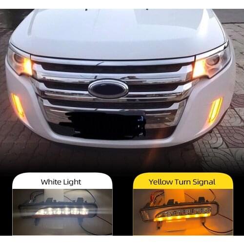 CSCSNL 2Pcs For Ford Edge 2009 2010 2011 2012 2013 2014 Daylight Car LED DRL Daytime Running Lights with turn signal