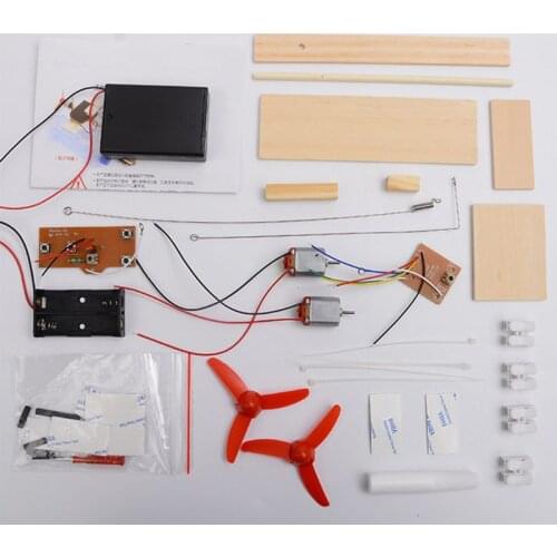 Wooden RC Boat Kid Toys Assembly Remote Control Boat Toys Educational Model Toy 63HE