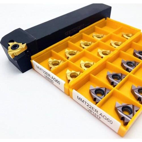 SER2525M22 SEL2525M22 SER2020K22 SEL2020K22 threaded cylindrical tool holder +10PCS threaded blade MMT 22ER lathe parts Tool SER