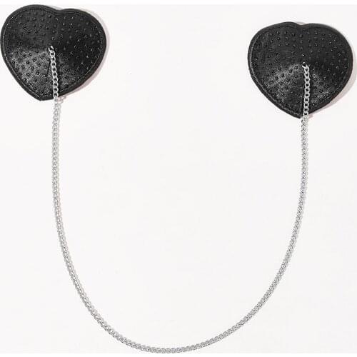 Womens ​Sexy 1pair Chain Linked Nipple Cover Protector Reusable Breast Wear Silicone Nipple Pasties Bra Pads Chest Stickers