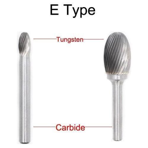 E1220M06 4298 12mm E1425M06 4299 14mm E1625M06 4300 16mm Oval Ellipse Tungsten E Single Groove Cut Grinding Rotary Rasp File