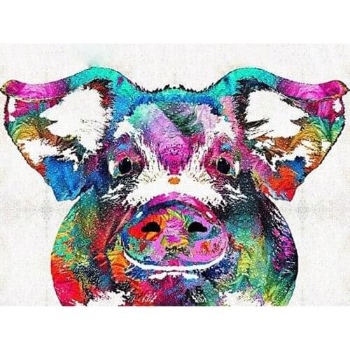 Full Square drill 5D DIY Diamond embroidery Floral pattern pig Diamond Painting Cross Stitch Rhinestone Mosaic decoration