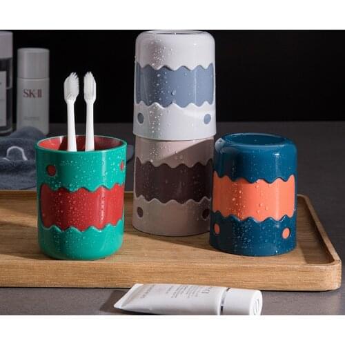 Cute cartoon little monster mouthwash cup couple student toothbrush cup wash cup household cartoon water cup bathroom supplies