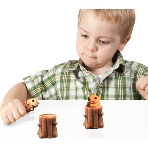 Funy Rubber Telescopic Squirrel Cup Mini Mous Childrens Toy Evil Decompression Tree Stump Cute Miniature Pen Holder Game Gift
